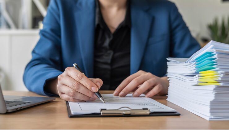 employee filing paperwork